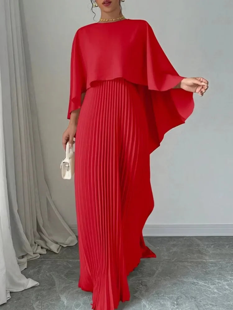 New Autumn High-Low Pleated Long Dress