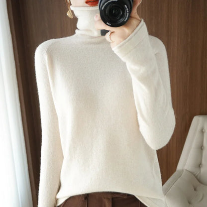 Women Sweater Winter Cashmere Turtleneck Warm Knitwear