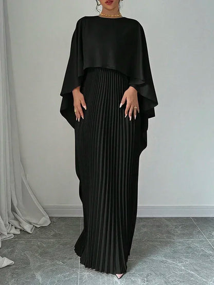 New Autumn High-Low Pleated Long Dress