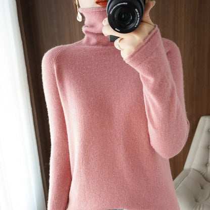 Women Sweater Winter Cashmere Turtleneck Warm Knitwear