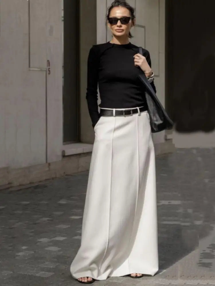 Lady Formal Solid Color H-line Skirts