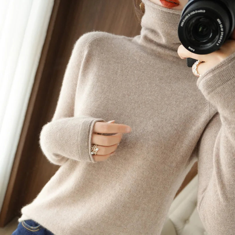 Women Sweater Winter Cashmere Turtleneck Warm Knitwear