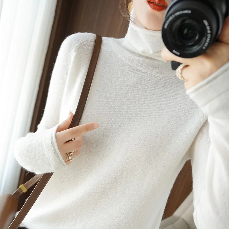 Women Sweater Winter Cashmere Turtleneck Warm Knitwear