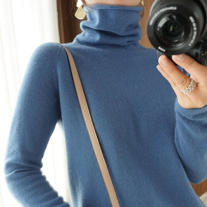 Women Sweater Winter Cashmere Turtleneck Warm Knitwear