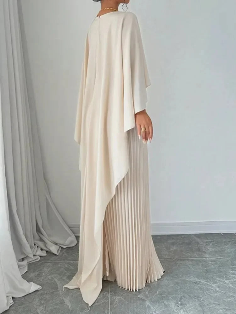 New Autumn High-Low Pleated Long Dress