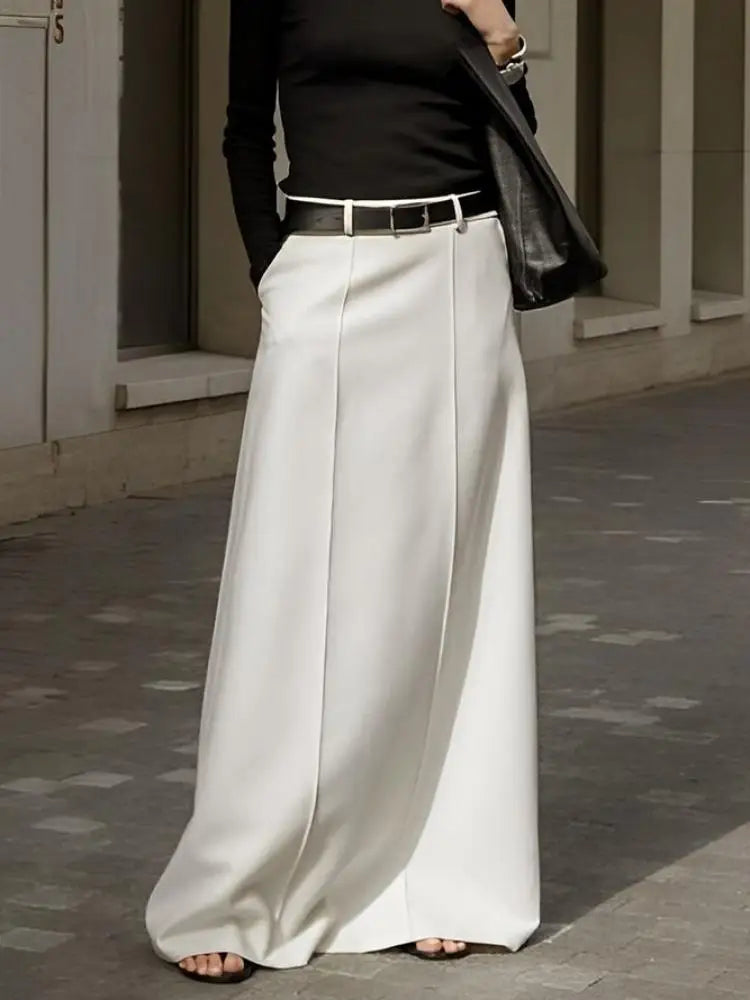 Lady Formal Solid Color H-line Skirts