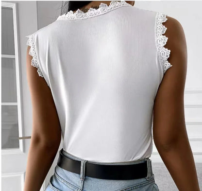 Lace T Shirt Women Elegant Casual Tshirt