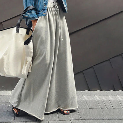 Women Solid Color Wide Leg Palazzo Pants