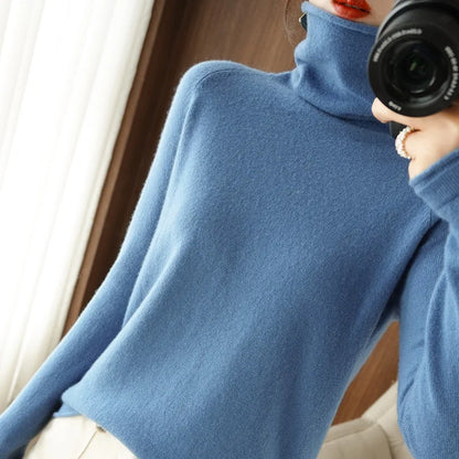 Women Sweater Winter Cashmere Turtleneck Warm Knitwear