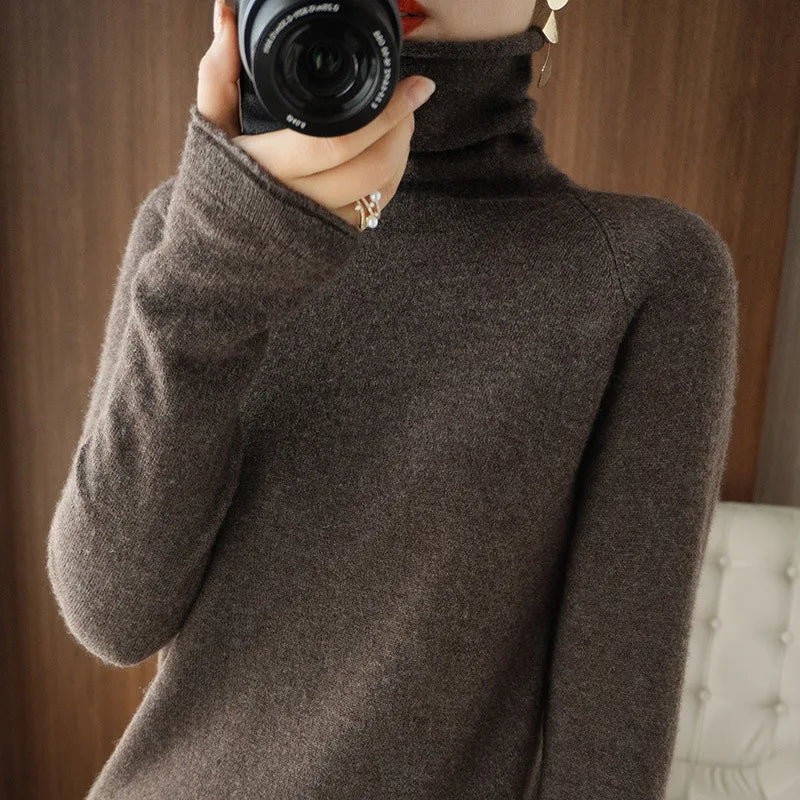 Women Sweater Winter Cashmere Turtleneck Warm Knitwear