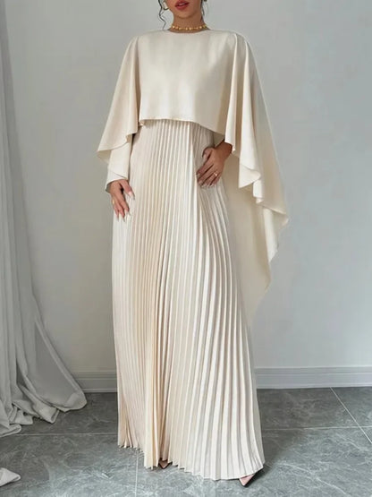 New Autumn High-Low Pleated Long Dress