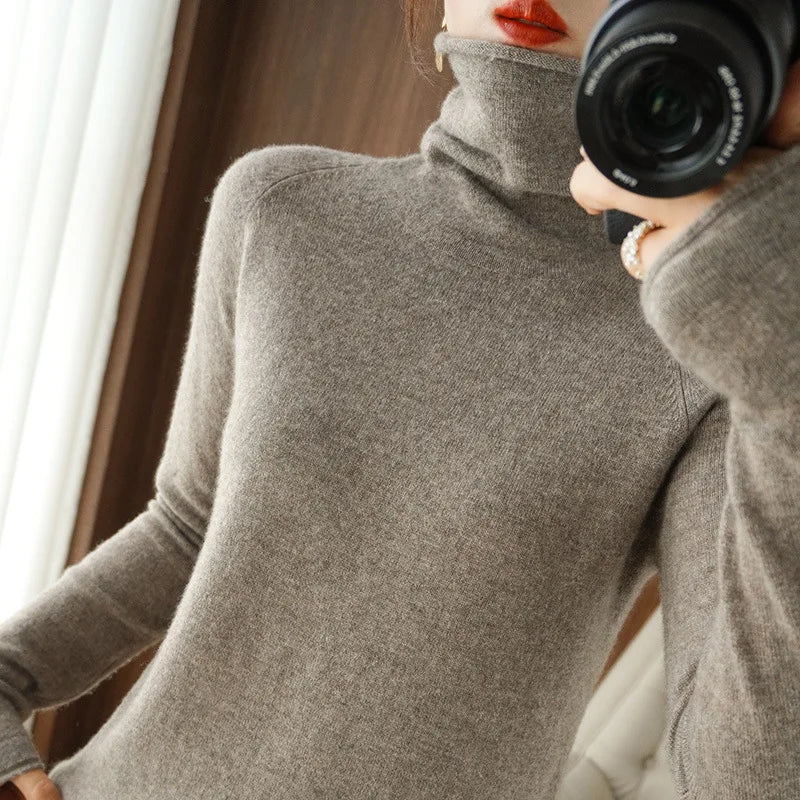 Women Sweater Winter Cashmere Turtleneck Warm Knitwear