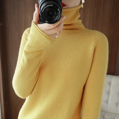 Women Sweater Winter Cashmere Turtleneck Warm Knitwear